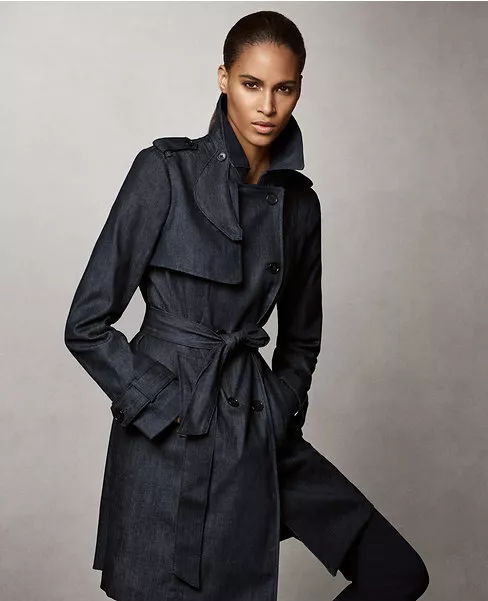 Black denim sales trench coat
