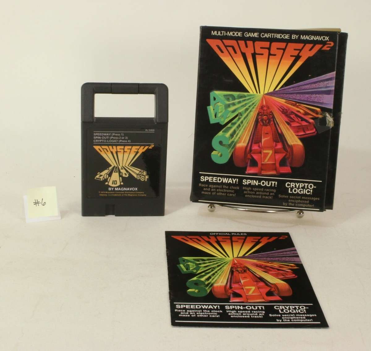 Vintage Odyssey 2 Boxed Game Speedway! Spin-Out! Crypto-Logic! #6