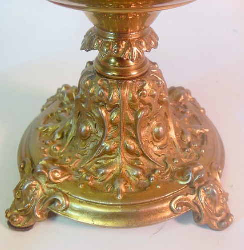 Pair Antique BRASS Garniture EWERS Urns Vases Victorian GRAPES Botanicals - Picture 10 of 12