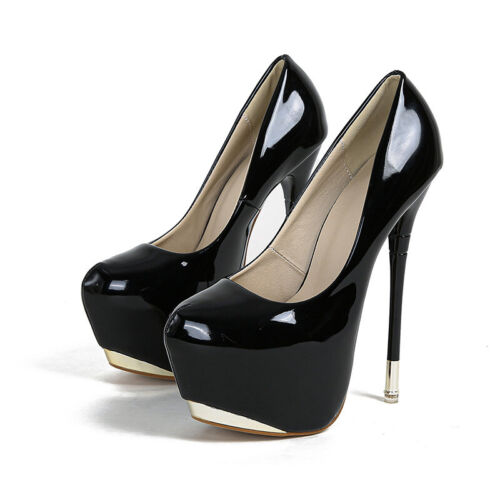 Womens Super High Slim Heels Stilettos Heels Platform Nightclub Shoes Pumps Size - Picture 1 of 17