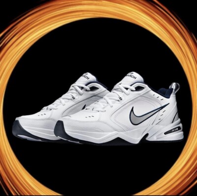 Nike Air Monarch IV 415445-102 Men's White/Navy Athletic Shoes Sizes 10-13 NWB