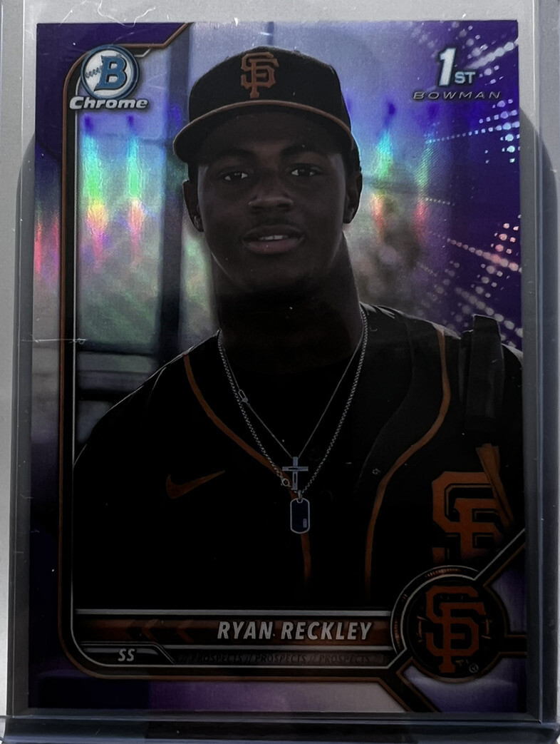 RYAN RECKLEY 2022 Bowman Chrome 1ST BOWMAN PURPLE REFRACTOR /250 BCP-163 Giants
