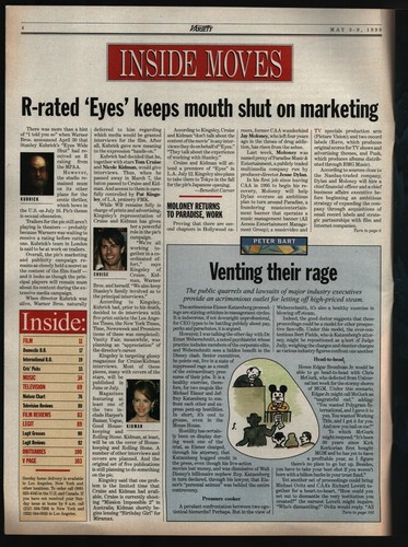 Variety Magazine May 3-9, 1999 Warner Bros Disney Tom Cruise N Kidman 101221WEEM - Picture 2 of 2