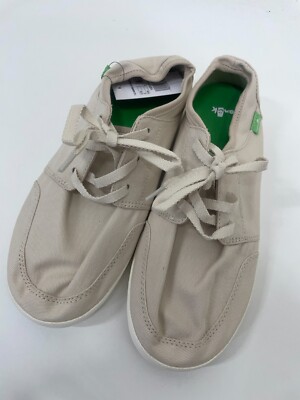 Sanuk Girls Lil Vagabond Lace Twill Sneaker Natural Beige Casual Shoes  1107612