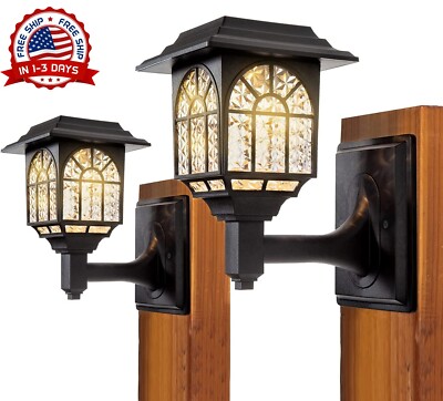 Lamparas Solar Luces Solares Para Exteriores Inalambricas LED Luz De Pared 2PcsY