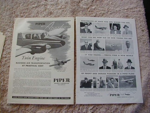 Vintage lot of 10 Piper aircraft airplane magazine print ads 1946 to 1976 - Picture 6 of 6