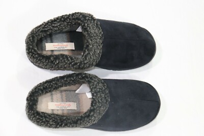 Men’s Size M 8-9 Weatherproof Vintage Faux Suede Slip On Clog Slippers Black f822179e-42b1-4eb0-949c-  main image 4
