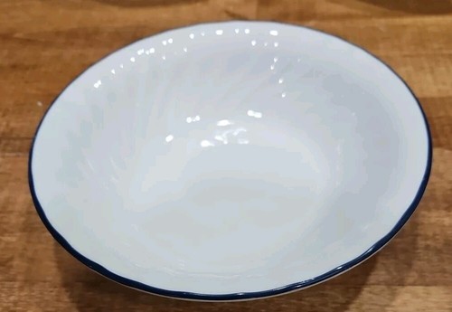 Corelle 7.25" Blue Rim Bowls Cereal Soup Salad Swirl Design - Picture 2 of 5