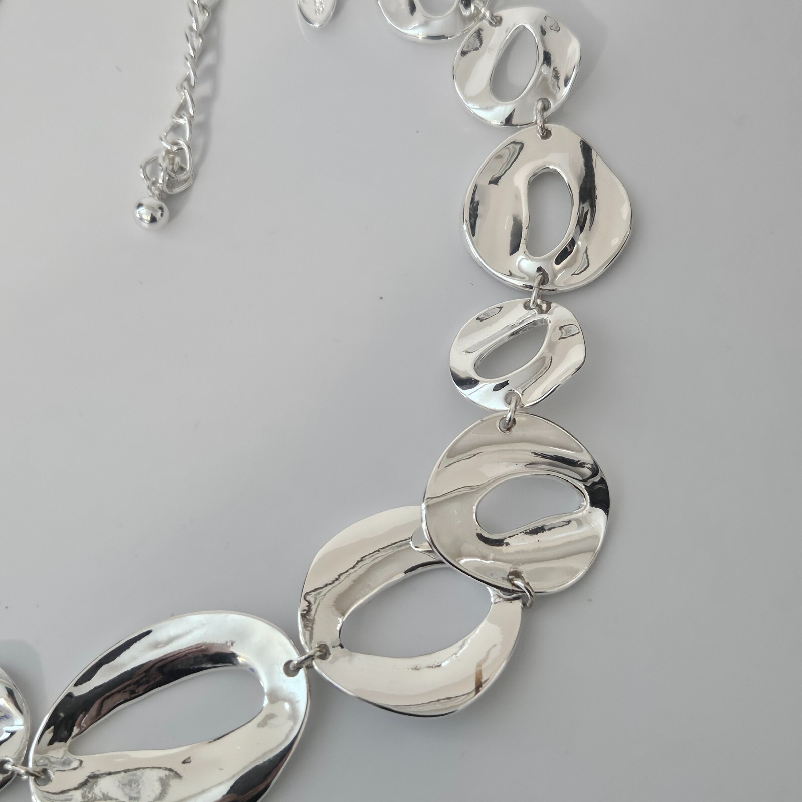 Chico's Silver Tone Oval Link Statement Necklace … - image 5