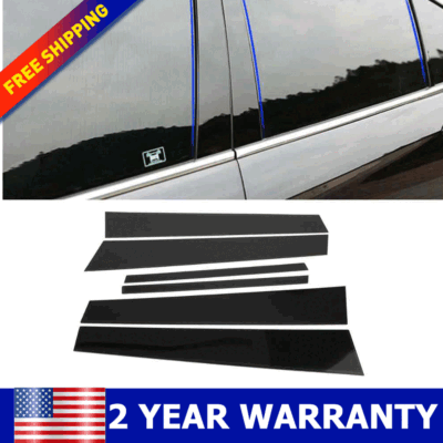 #ad #ad 6 PCS For 2006 2011 Honda Civic 8th Pillar Post Window Door Trim Cover Car Parts $13.99