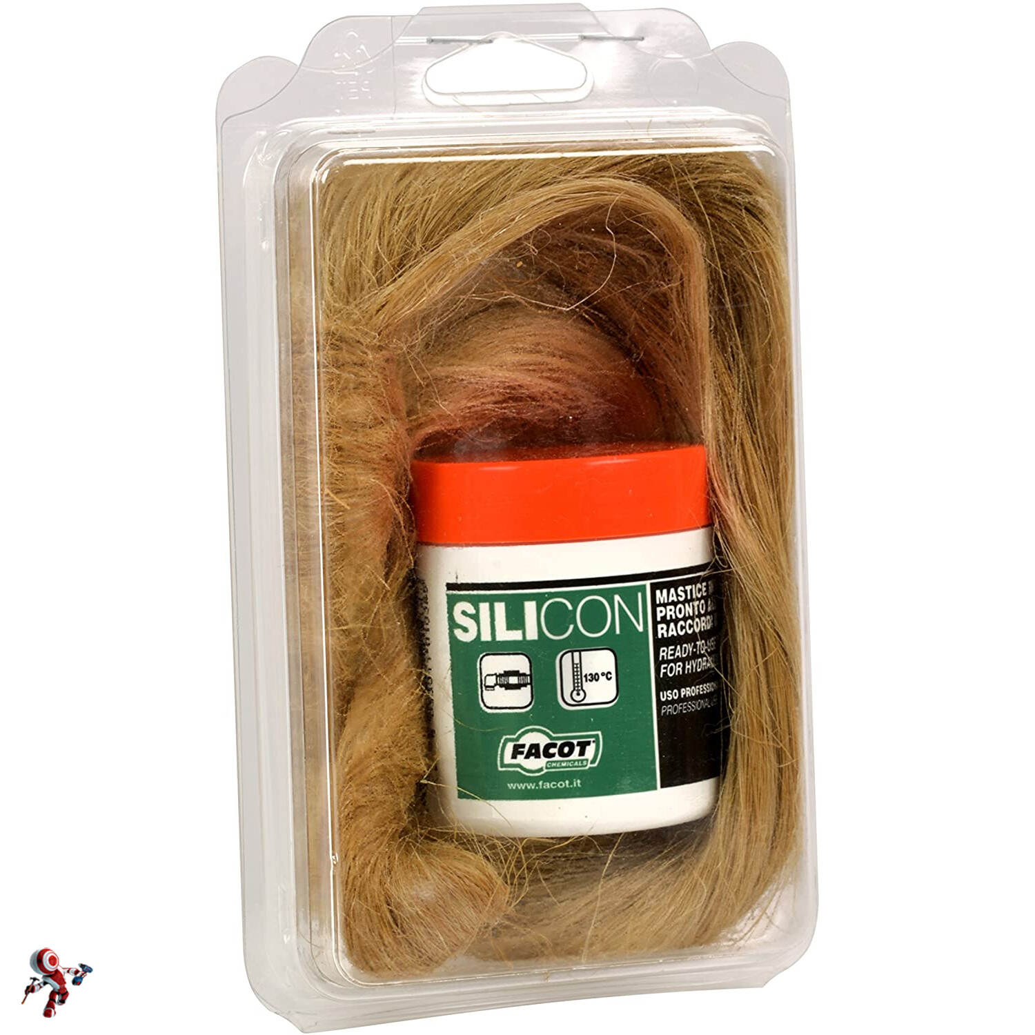 Kit Silicon e Canapa Facot Chemicals matassina di canapa e barattolo di mastice