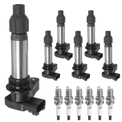 Ignition Coil Pack Spark Plugs Set of 6 fit for V6 3.0 3.6 GMC Acadia Terrain...