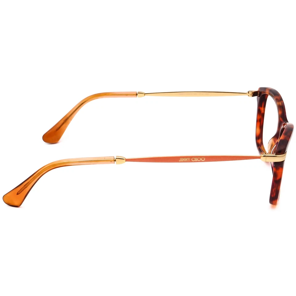 Jimmy Choo Eyeglasses 96 7VJ Havana/Orange Glitter/Gold Cat Eye Italy 52[]15 140 - Image 4 of 4