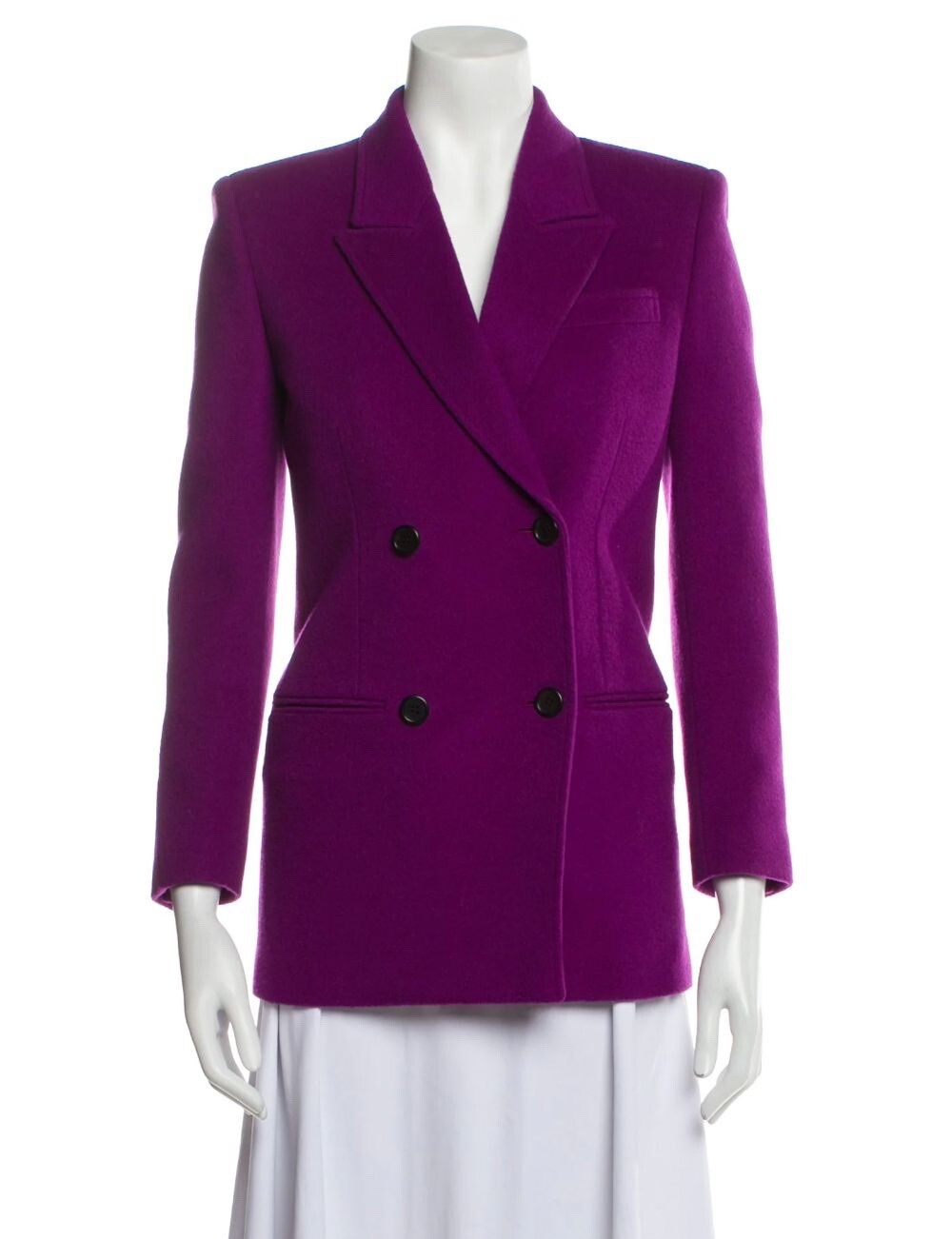 Blazer Saint Laurent in lana e cashmere viola francese taglia 34