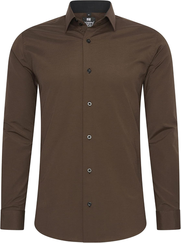 Camicia Da Uomo Di Alta Qualità, Slim Fit, a Maniche Lunghe, Elasticizzata, a Co - Foto 7 di 12