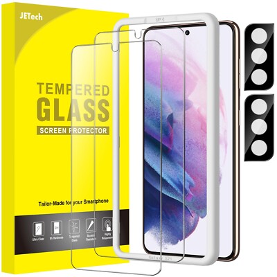Screen Protector for Samsung Galaxy S21 with Camera Lens Protector, 2-Pack