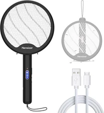 Matamoscas eléctrico Mosquito Raqueta Plegable Bug Zapper Raqueta Bug Killer