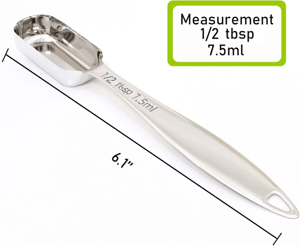 1 peça 1/2 colher de sopa (1,5 colher de sopa, 7,5 ml) colher de medição única, individual de aço inoxidável - Imagem 2 de 4