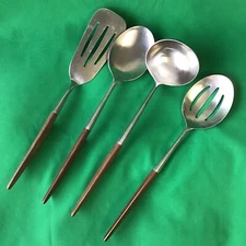 VERY RARE Canoe Muffin Hooked Cooking Utensils 4 Piece Set Ekco Eterna MCM Vtg
