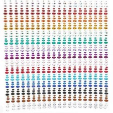 900pcs Multicolour Self-Adhesive Face Gems  Reusable Rhinestone Stickers