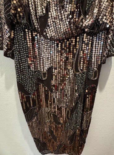 ASOS Curve Midi Kimono Kleid Gr. 14 Paillettenverzierung Glitzer Gala Schlitz - Bild 7 von 22