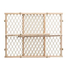 Position  Lock Value Adjustable Wood Baby Gate, Natural , Wide