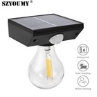 Solar Powered Motion Sensor Light Bulb Retro Tungsten Bulb For Outdoor Yard