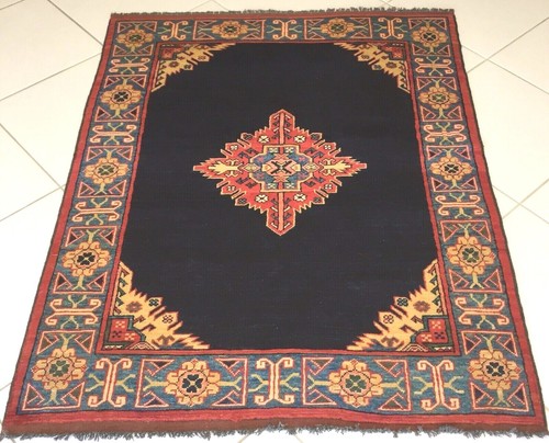 Teppich Afghan Turkmen Kazak Blau Handgeknüpfte Oriental Rug Tapis Alfombra Blue - Bild 5 von 7