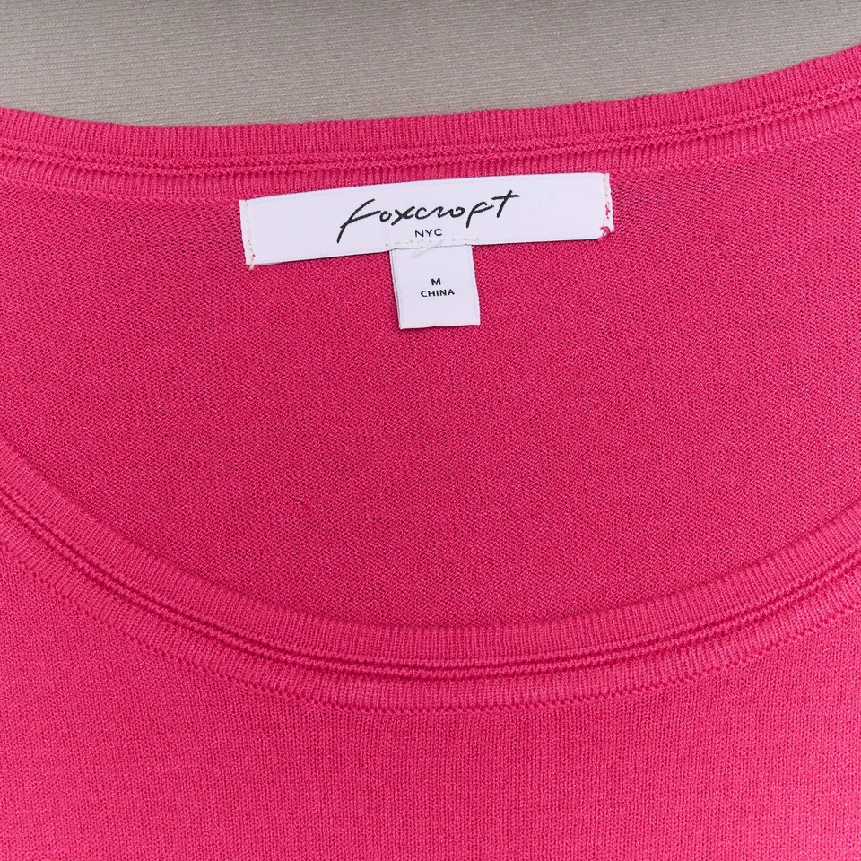 Foxcroft Sweater Women’s M Pink Rayon Blend Scoop Neck Long Sleeve - Image 4 of 4