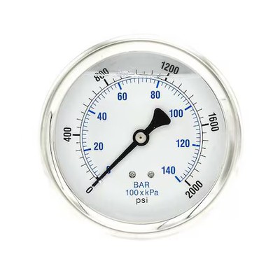 Pic Gauges 202L-404O Industrial Pressure Gauge,  0 To 2, 000 Psi,  4 In Dial,