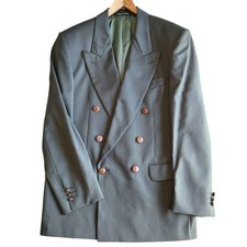Yves Saint Laurent Double Breasted Tailored Blazer Khaki Wool Mens Canada Japan