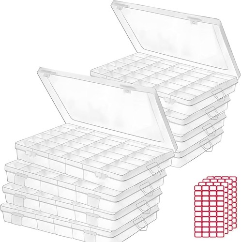 Multi-Purpose 36 Grids Clear Storage Boxes (8 Pack) for Crafting and Fishing - Picture 3 of 8