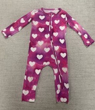 Bums And Roses Pink Crush Valentines Hearts Pajama Bamboo Zippy 12-18 Months