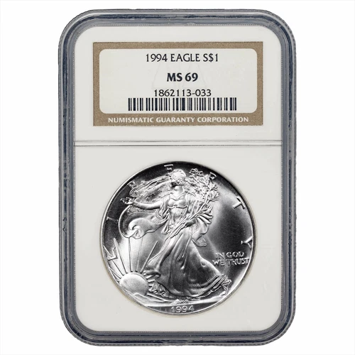 1994 Silver American Eagle $1 NGC MS 69