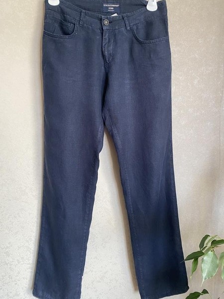 Men Dolce & Gabbana Trousers Navy Cotton 30 / S /