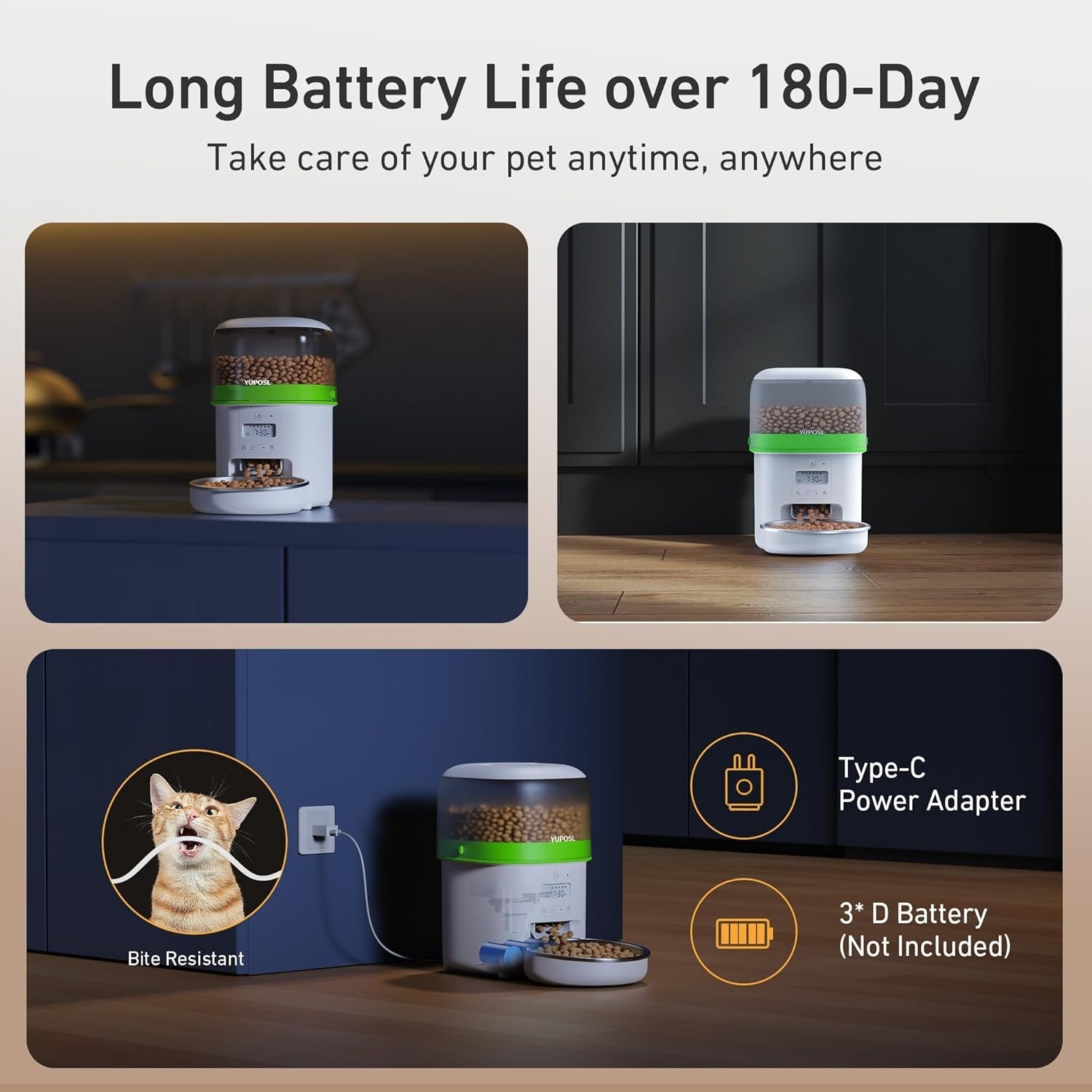 Smart Timed Cat Feeder - 2L Capacity with Fresh Food Seal & 180-Day Battery Life