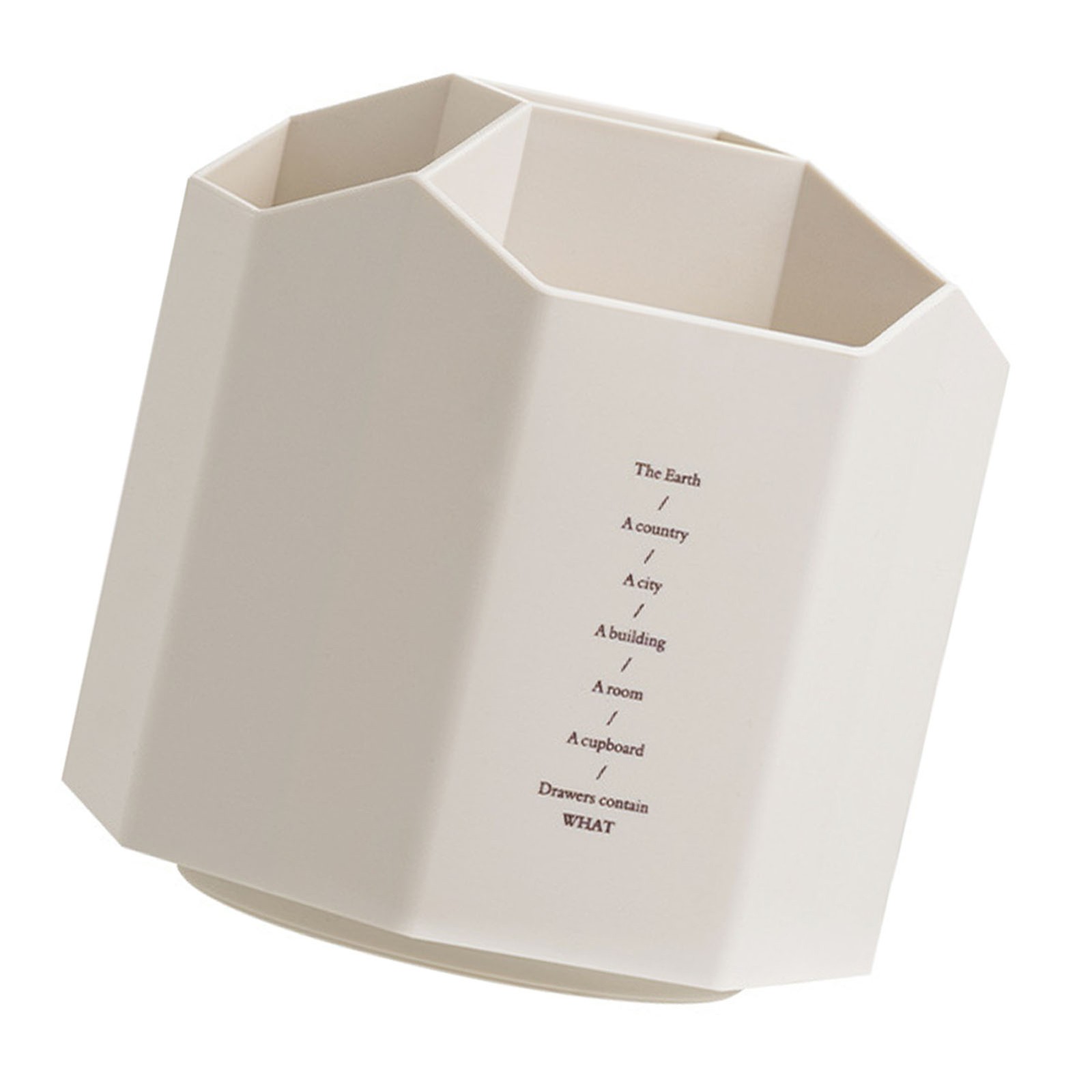 New Rotating Pen Holder Large Capacity 5 Compartments Rotating Desk Organizer