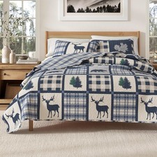 Great Bay Home Lodge Quilt Set - 3-Piece Full/Queen Size Rustic Bedding Set