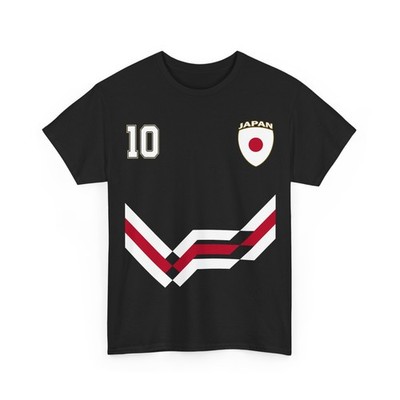 Japan Number 10 Soccer Jersey Style Shirt, Japanese Flag Soccer Shirt 