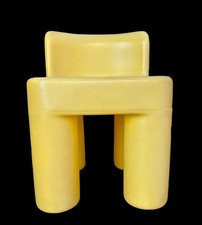 Vintage Little Tikes Classic Child Blow Mold Yellow Outdoor Chair Made In USA