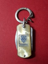 Vintage Key Ring with Mother of pearl handle Advertising Kennings Motor Dealers