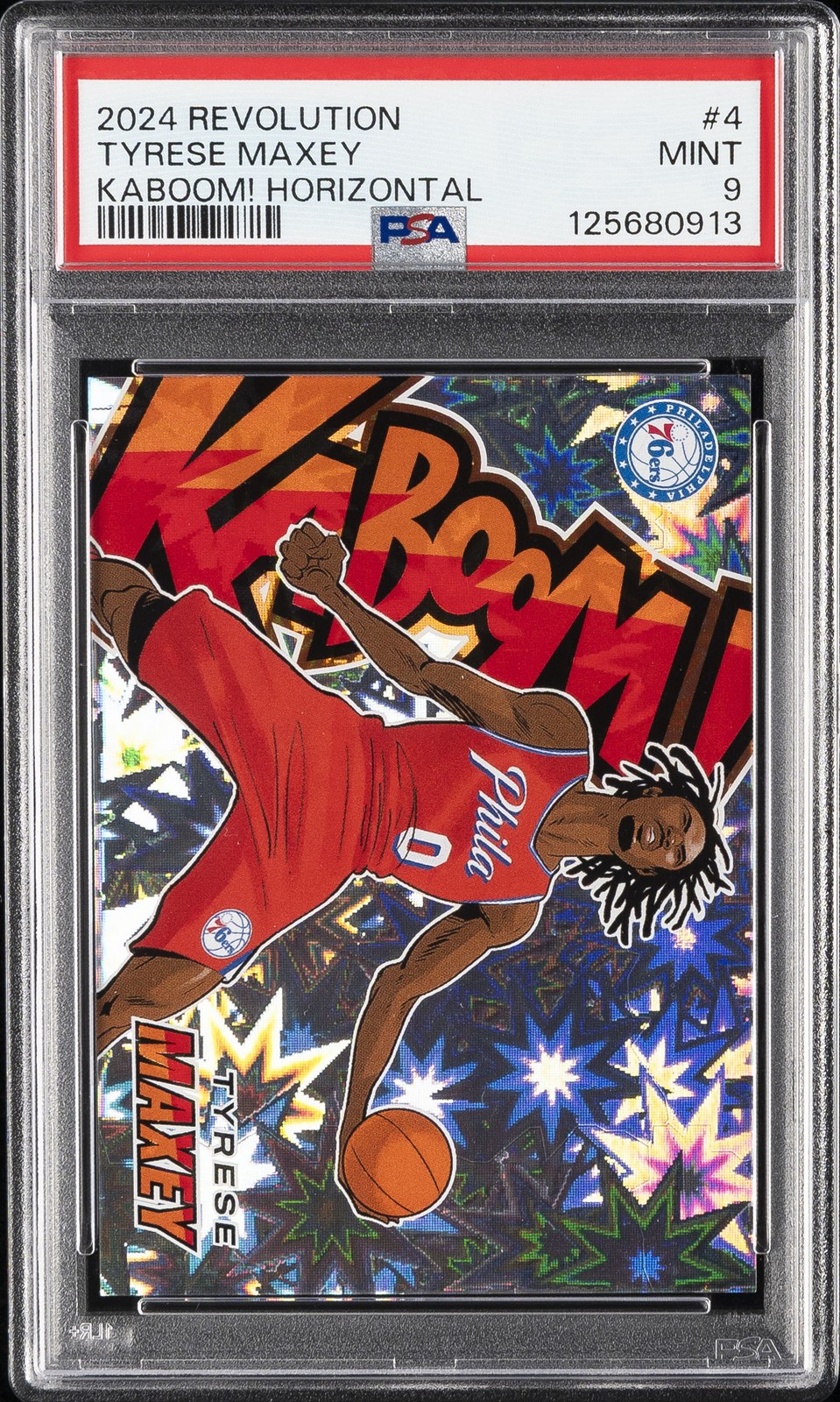 2024 PANINI REVOLUTION KABOOM! HOR #4 TYRESE MAXEY PSA 9