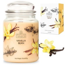 Candle Vanilla Bean 22oz with Wooden Wick in a Presentation Gift Box & Protec...