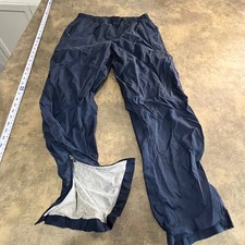 Nike Track Pants Mens Small Navy Blue Lined Ankle Zip Windbreaker VTG y2k