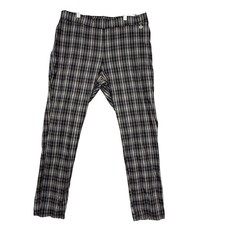 Tommy Hilfiger Pants Womens 16 Blue Plaid Pull On Slim Tapered Stretch Dress