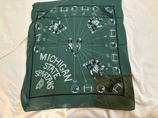 Vintage Fast Color Hanky Handkerchief MICHIGAN State Spartans Football Design