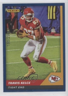 2021 Panini NFL Sticker & Card Collection Blue 186/299 Travis Kelce #67 4r7