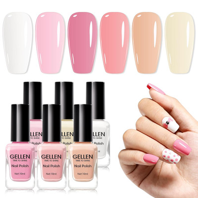 Nude Pink French Nail Polish, Quick Air Dry Non-Gel Regular Nail Polish No Light