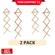 Mainstays Collapsible Bamboo Drying Rack Space Saving Laundry Clothes Rack