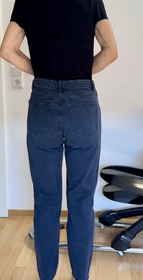 Esprit Damen Jeans Straight Blau Denim Five-Pocket 100% Baumwolle Gr. 34 L32